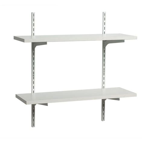 white metal 8 shelf bracket and track|white standards and shelf brackets.